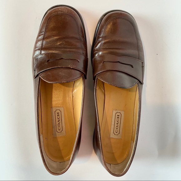 Coach J115 Brown Leather Penny Loafer - Picture 8 of 10